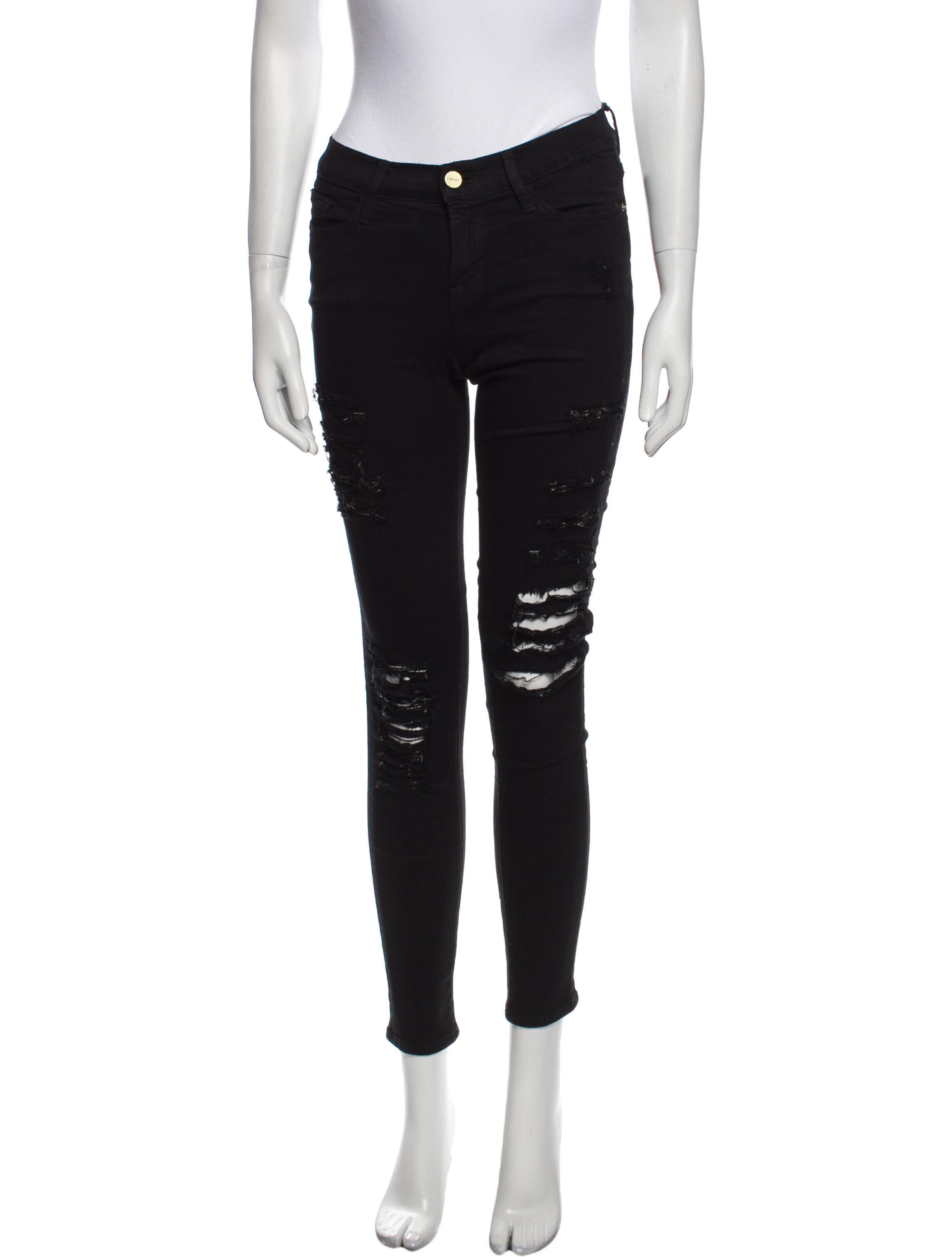 FRAME Mid-Rise Skinny Leg Jeans